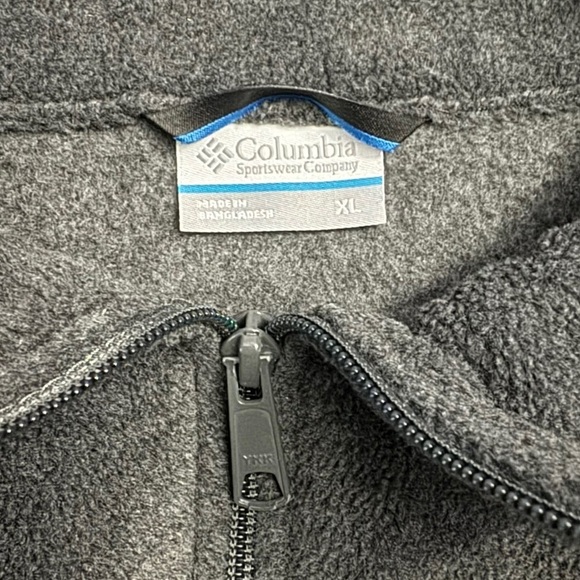 Columbia Fleece Full Zip Sleeveless Vest Mock Neck Zippered Pockets Black XL - Picture 3 of 16